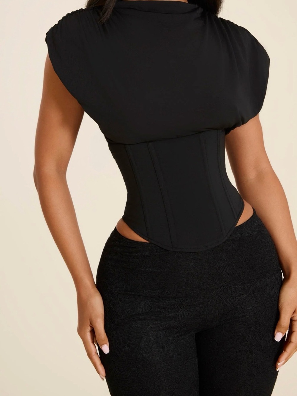 NWT Mars The Label Sandra Black Boned Corset Top UK 4 US 0